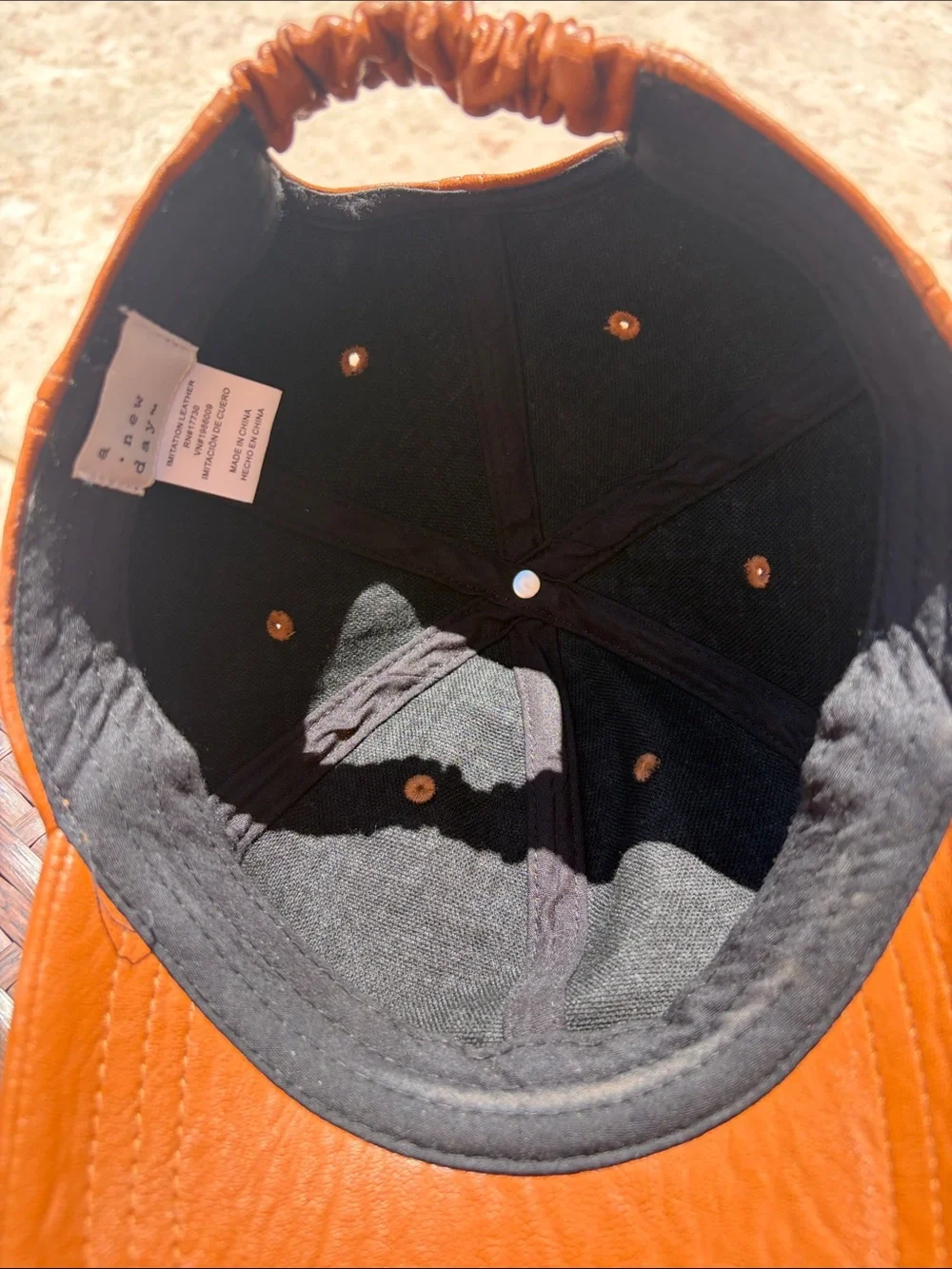 a new day Faux Leather Baseball Cap - Cognac
